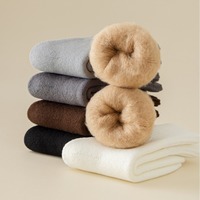 Chaussettes thermiques d'hiver pour hommes en fibre acrylique doublées polaire épaisse – Chaleur supplémentaire, résistance à la friction pour le sommeil et l'utilisation au sol