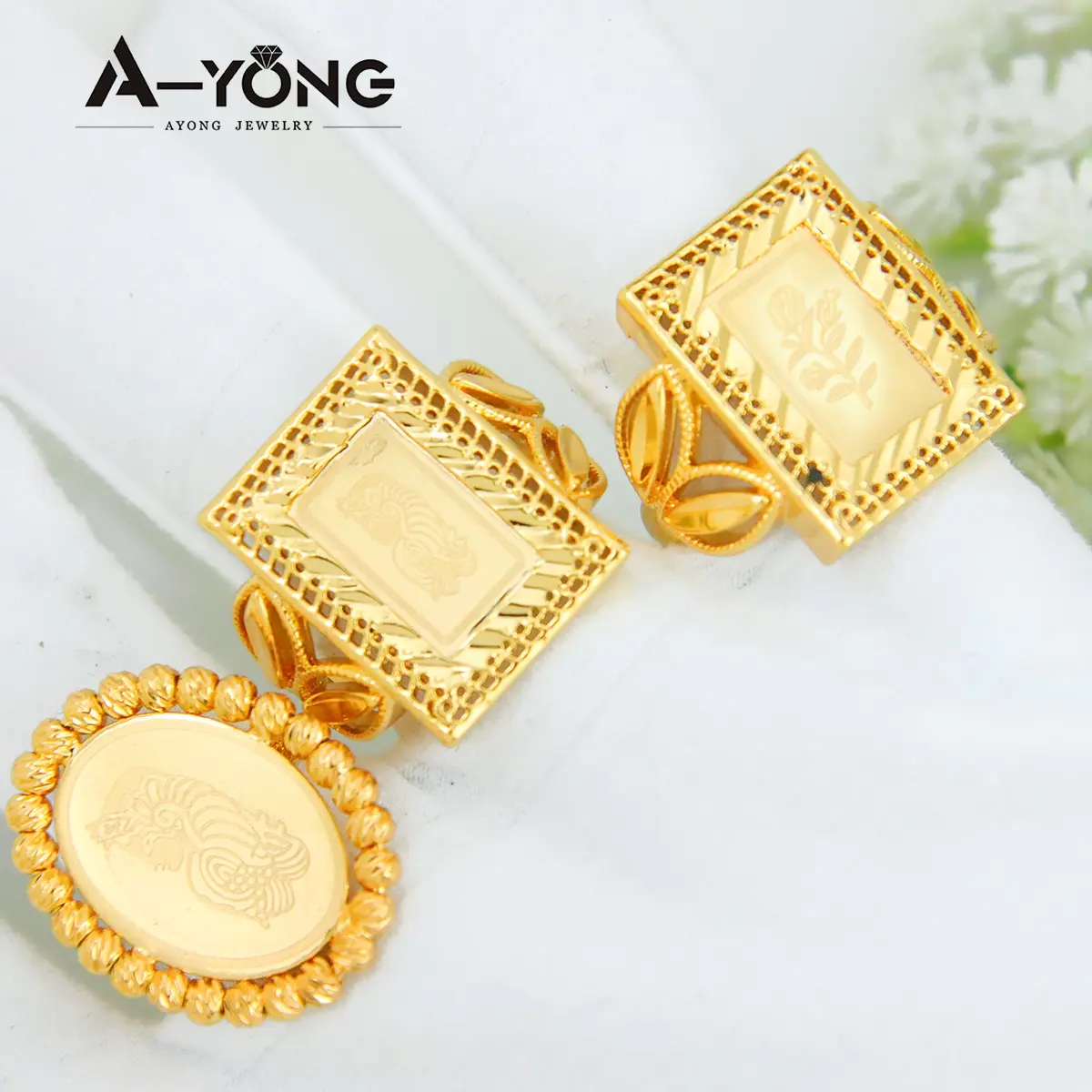 Luxury Trending 18k Gold Plated Copper Material Turkish Coin Ring Gold Filled Jewelry Coin Finger Ring For Women