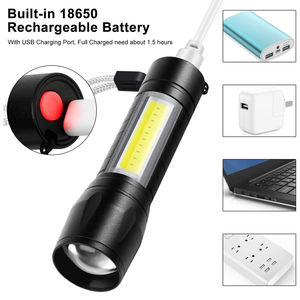 Lampe torche tactique WOSEN Mini rechargeable COB 1000LM IP67 étanche avec mise au point réglable longue portée pour le camping et les activités de plein air - Product Image 4