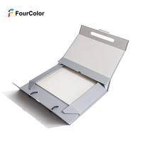 Emballage cadeau personnalisé avec logo, boîte en carton en forme de livre, pelliculage brillant, fermeture magnétique, boîtes rigides avec poignée