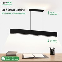 Plafonnier LED linéaire intelligent de type grille, anti-éblouissement UGR9, 3 températures de couleur, dimmable, éclairage haut/bas, protection oculaire, pour bureaux et espaces commerciaux