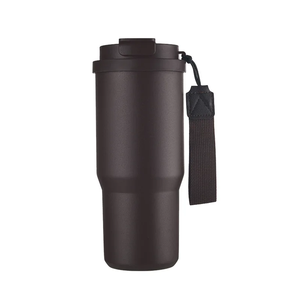 Custom Logo Stainless Steel Vacuum Insulated Travel Tumbler with Straw <b>Tea</b> <b>Infuser</b> Leakproof Lid and Wrist Strap - Product Image 3