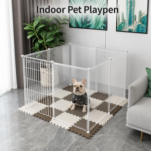 Recinto per Cani da Interno con Toilette, Gabbia per Cani e Gatti, Porta di Isolamento, Recinzione Combinabile Liberamente per Cani di Piccola e Media Taglia - Product Image 2
