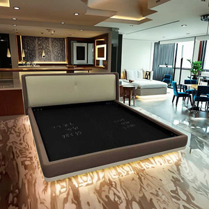 Juego de Muebles de Dormitorio Moderno Personalizado, Cama Queen Size con Cabecera Extendida, Estructura de Madera de Pino, Tapicería de Tela de 3 Años de Duración, <span class=keywords><strong>Peyo</strong></span> - Product Image 3