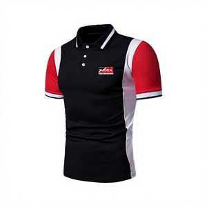 INDEX SPORTS WEAR Polo pour homme à blocs de couleur, manches courtes, séchage rapide, tricoté, performance, vêtements décontractés - Product Image 1