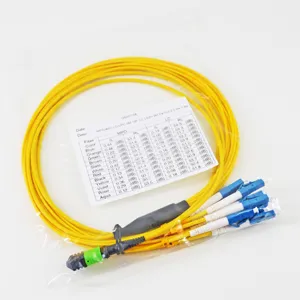 40G 100G MPO MTP至LC SM MM OM3 OM4分接扇出电缆组件极性B光纤跳线