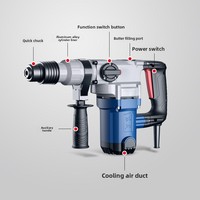 Marteau perforateur électrique double usage Dongcheng Z1C-FF03-28SH, moteur en cuivre 220V 1100W, 5000BPM, perçage max. 28mm, bricolage