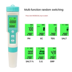 Stylo de test d'eau avancé 7 <span class=keywords><strong>en</strong></span> 1, grand format, professionnel, analyseur de solution nutritive hydroponique, testeur d'eau pour pH, TDS, <span class=keywords><strong>EC</strong></span> - Product Image 4