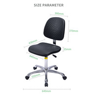 Chaise de laboratoire ESD M17 réglable, pivotante, avec dossier et repose-pieds, en mousse PU durable, pour hôpital, salle blanche, industrie, école, atelier informatique