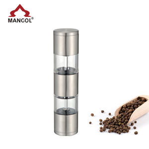 Moulin à poivre portable en acier inoxydable et acrylique, moulin à sel et à poivre cylindrique, ensemble d'ustensiles de cuisine de voyage Mg727c - Product Image 5