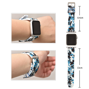 Mode Camouflage Silicone montre intelligente bracelet hommes femmes universel Camo caoutchouc bracelets de montre <span class=keywords><strong>pour</strong></span> <span class=keywords><strong>Apple</strong></span> <span class=keywords><strong>Watch</strong></span> - Product Image 6