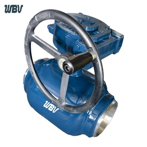 Vanne à bille à passage complet entièrement soudée Q361HF-16/25C 304, <span class=keywords><strong>peinture</strong></span> anticorrosion à engrenage à vis sans fin monopolaire - Product Image 1