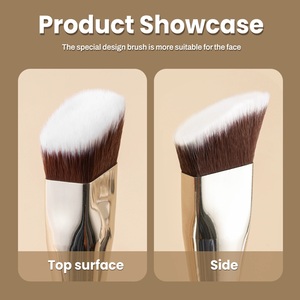 Juego <span class=keywords><strong>de</strong></span> 3 <span class=keywords><strong>brochas</strong></span> <span class=keywords><strong>de</strong></span> <span class=keywords><strong>maquillaje</strong></span> Kabuki angulares con mango <span class=keywords><strong>de</strong></span> madera, pelo sintético, virola gruesa <span class=keywords><strong>de</strong></span> aluminio y logotipo personalizado - Product Image 6