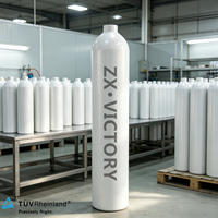 Оптовая продажа газовых баллонов ZX с индивидуальным логотипом, одобренных ISO, M10, бесшовные, алюминиевые, для экстренной медицинской помощи в больницах, кислородные баллоны для дыхания