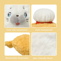 Peluche de phoque en coton doux et agréable pour la peau, certifiée EN71, motif crevette frit Kawaii, pour cadeau d'anniversaire pour enfants