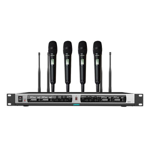 <span class=keywords><strong>4</strong></span> قنوات UHF تنوع حقيقي ميكروفون لاسلكي نظام مؤتمرات ميكروفون Lavalier ميكروفون طية صدر ميكروفون للتحدث التدريس الفصول الدراسية - Product Image 1