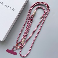 Collier de lanière de téléphone à 2 crochets réglable coloré Long Crossbody Sangle de téléphone portable Cordon suspendu Sangles de téléphone portable