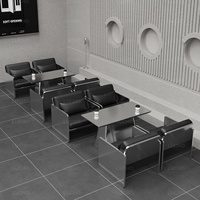 Meubles de restaurant modernes, ensemble de chaises pour café et salon de thé, style industriel, sièges en acier inoxydable, bistrots, bars