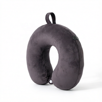 Oreiller de voyage en mousse à mémoire de forme tissée en forme de U, écologique, amovible et lavable, pour avion et voiture, vente en gros