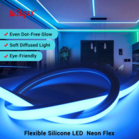 Bande LED néon carrée en silicone 16x16mm IP67, double couche, éclairage lisse sans points, sans zones chaudes, cuivre pur 1mm, pour hôtels