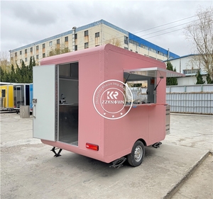 Highly Towing Stainless Steel Aluminum pink Food Trailer Ice-cream Truck with Water System Commercial Use for Sale in UK - Product Image 4