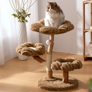Offre Spéciale haute qualité bois Floral arbre à chat tour nouveau Design en bois chat tour moderne luxe chat escalade arbre - Product Image 1