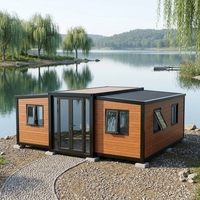Villa préfabriquée de luxe mobile, portable et extensible, en conteneur maritime, structure en acier, étanche, résistante au vent et respirante