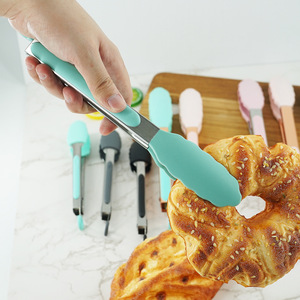 Juego de Pinzas de Cocina de Acero Inoxidable con Puntas de Silicona, Pinzas para <span class=keywords><strong>Barbacoa</strong></span> con Bloqueo, Pinzas para Servir Alimentos, <span class=keywords><strong>Utensilios</strong></span> para Asar - Product Image 2