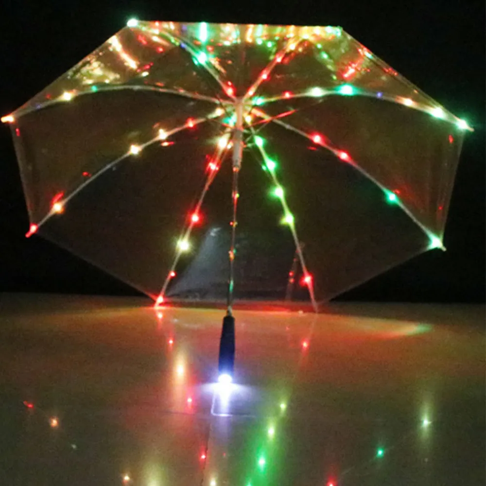 Led Licht Lichtgevende Vezel Optische Stof, Ombrelle Led Met Zaklamp Hanger Schemering Paraplu 'S/