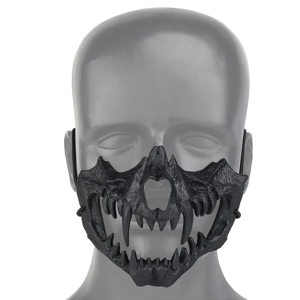 Wosport Halloween Soft Werewolf Mask Cosplay Costume Skeleton Half Mask TPE Skull Scary Party Mask