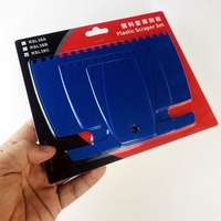Lot de 3 grattoirs manuels en plastique, outil utilitaire pour papier peint, profondeur de denture 5 mm, pour bricolage domestique, film teinté pour vitres, pièces de voiture et camion, OEM