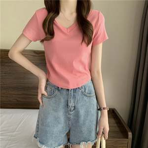 บอดี้สูทถักโครเชต์ คอวี แขนสั้น เซ็กซี่ สตรีทแวร์ รุ่น K2048 - Product Image 3