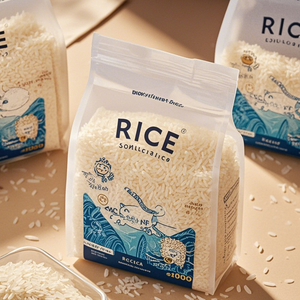 Kantung berdiri cetak kustom 10kg kemasan nasi kualitas tinggi makanan kualitas tinggi 1kg 2.5kg 5kg kantong beras plastik dengan pegangan - Product Image 4