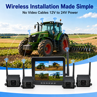 7 Zoll Kabelloses Fahrzeug-4-Kamera-Kit 720P 4-Kanal-Monitor IP68 Nachtsicht BSD für Landwirtschafts- und Baumaschinen