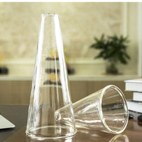 Abat-jour en verre transparent en forme de cône personnalisé pour luminaire domestique