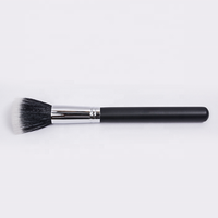 Kuas Makeup Wajah Profesional Bulu Sintetis Gagang Kayu Panjang untuk Blush, Foundation, dan Bedak, Logo Dapat Disesuaikan