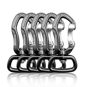 4KN Aluminum D Shape Carabiner Twist Gate Locking Swivel Carabiner For Dog Leash