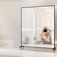 Miroir de danse portable et mobile sur roulettes pour la maison, la salle de sport, le studio de fitness, miroir sur pied grand format HD personnalisable