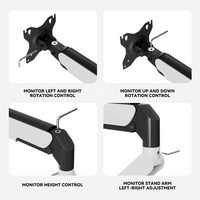 Bras de moniteur universel de 9kg Double bras articulé à ressort à gaz de 17 à 32 pouces avec bras de moniteur double disponible