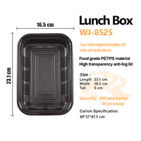 25 Boîtes Bento jetables en PP, rectangulaires, épaissies, de qualité alimentaire, pour nouilles, sushis, plats à emporter, écologiques