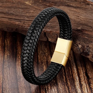 Etnico in vera pelle a corda multipla in acciaio inossidabile braccialetto da uomo accessori <span class=keywords><strong>gioielli</strong></span> Echt leer fascia da braccio per gli uomini - Product Image 2