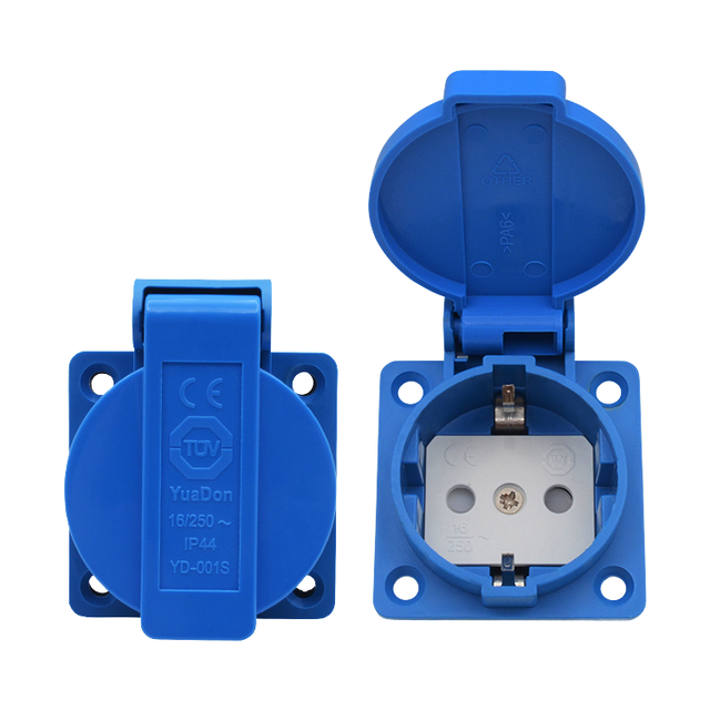 TUV Approved EU Schuko IP44 Waterproof Socket with Cover