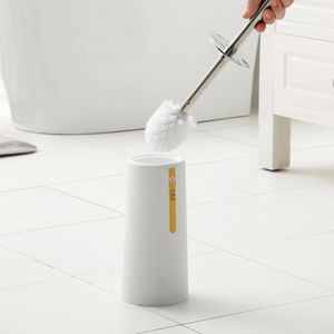 <span class=keywords><strong>Brosse</strong></span> de toilette créative 2020 avec support, poils remplaçables, en plastique <span class=keywords><strong>blanc</strong></span> et noir et acier inoxydable - Product Image 2