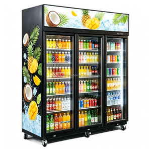 Réfrigérateur commercial vertical à 3 portes avec vitrine, porte en verre, refroidisseur de boissons avec éclairage LED - Product Image 3