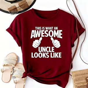 T-shirt da uomo con stampa grafica 'This Is What An Awesome Uncle Looks Like', maglietta regalo per il miglior zio, t-shirt oversize in cotone a maniche corte, streetwear, top casual - Product Image 2