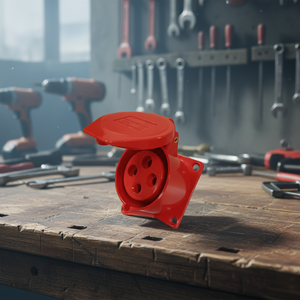 จอร์แดน JD-314/JD-324 4P 16A 32A IP44ฟลัช400V เต้ารับติดผนังสีแดงปกปิดไว้3P + PE - Product Image 3