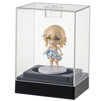 Présentoir sur pied moderne haut de gamme personnalisé en acrylique transparent, non pliable, à un seul niveau, pour figurines, avec étagères de rangement multifonctionnelles