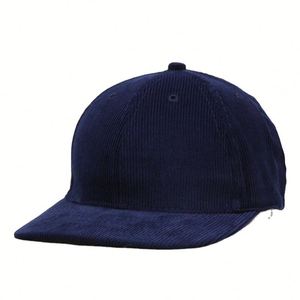 Casquette de baseball structurée à visière plate en velours côtelé, design à 6 panneaux, personnalisable, haute qualité, faible MOQ - Product Image 1