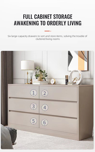 Tốt Nhà cung cấp tự chọn Tủ sideboard với 6 ngăn kéo MDF gỗ đồ nội thất phòng khách giá rẻ thiết kế hiện đại bảng tủ - Product Image 4