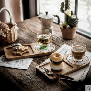 Acacia Wood <b>Tea</b> <b>Tray</b> With Coasters Coffee Dessert Serving Plate Heat Insulation For Afternoon <b>Tea</b> Hotel Use - Product Image 3